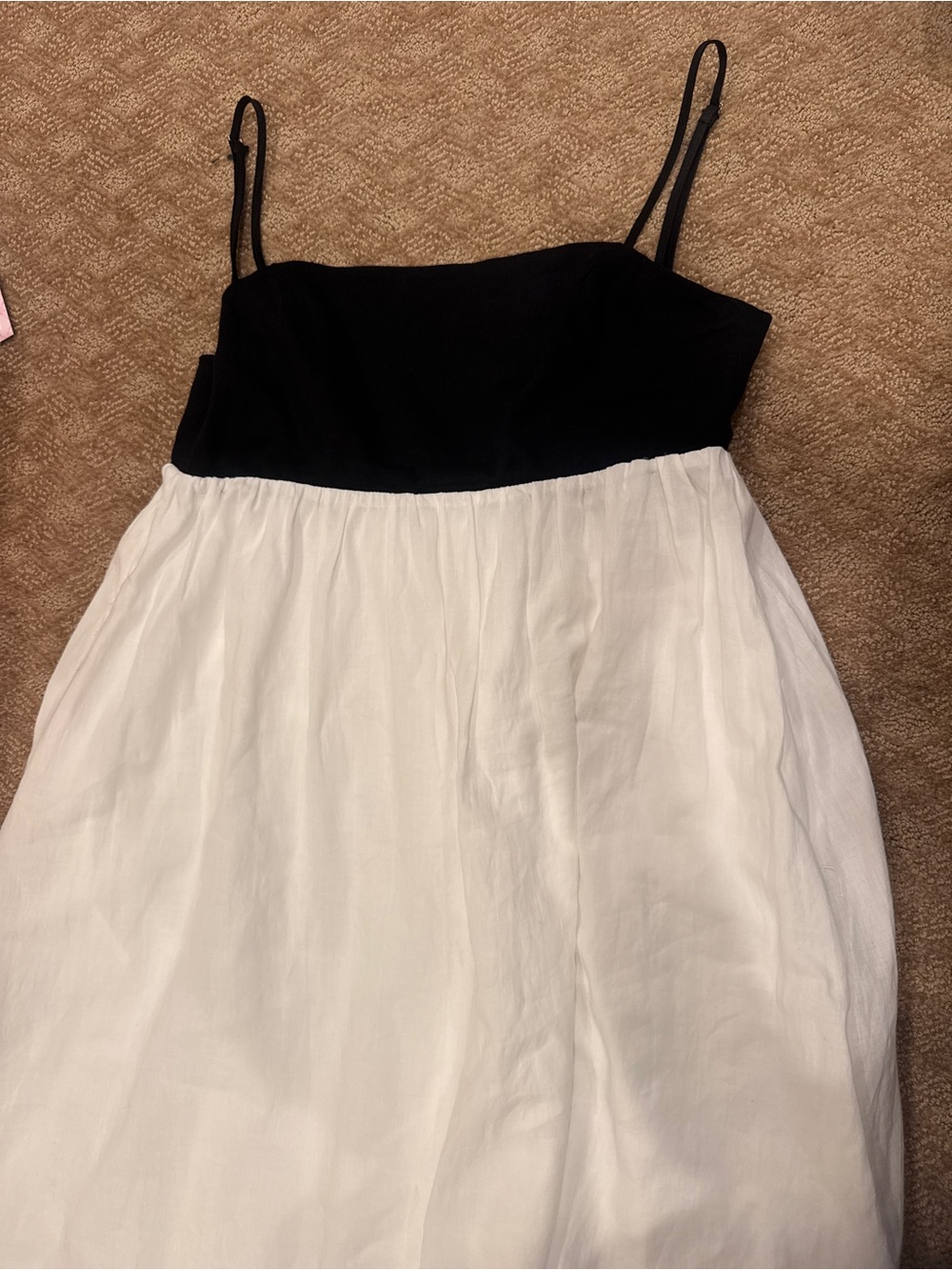 Janie Black and White Color Block Backless Maxi Dress - Picture 6 of 7